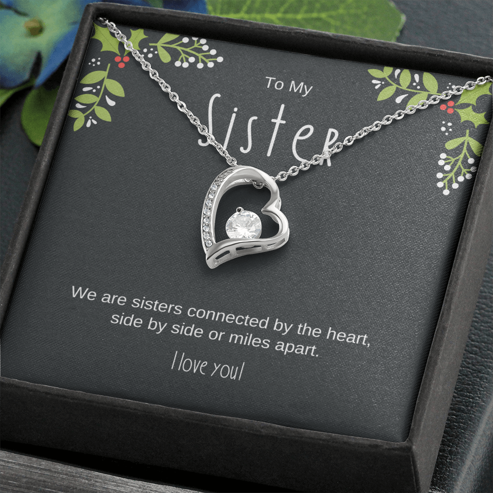 We Are Sisters Connect By The Heart, Pendant Necklace