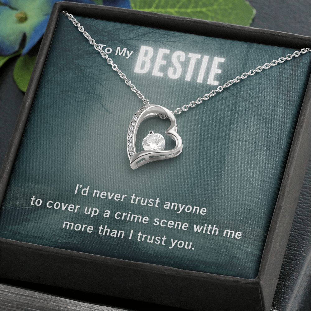 True Crime Junkie Gift for Bestie Heart Pendant Necklace