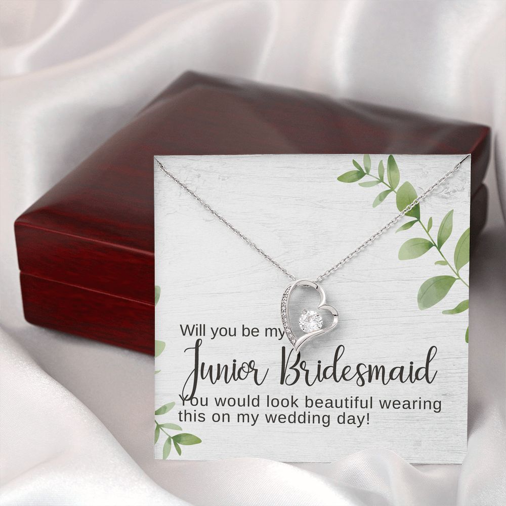 Junior Bridesmaid Proposal Necklace, Bridal Jewelry, Forever Love Pendant