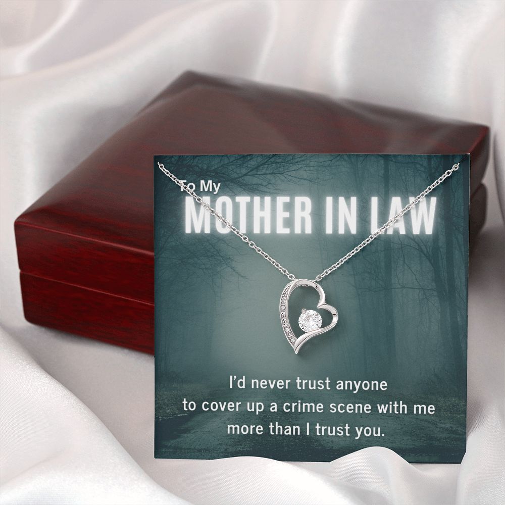 True Crime Junkie Gift for Mother In Law Heart Pendant Necklace