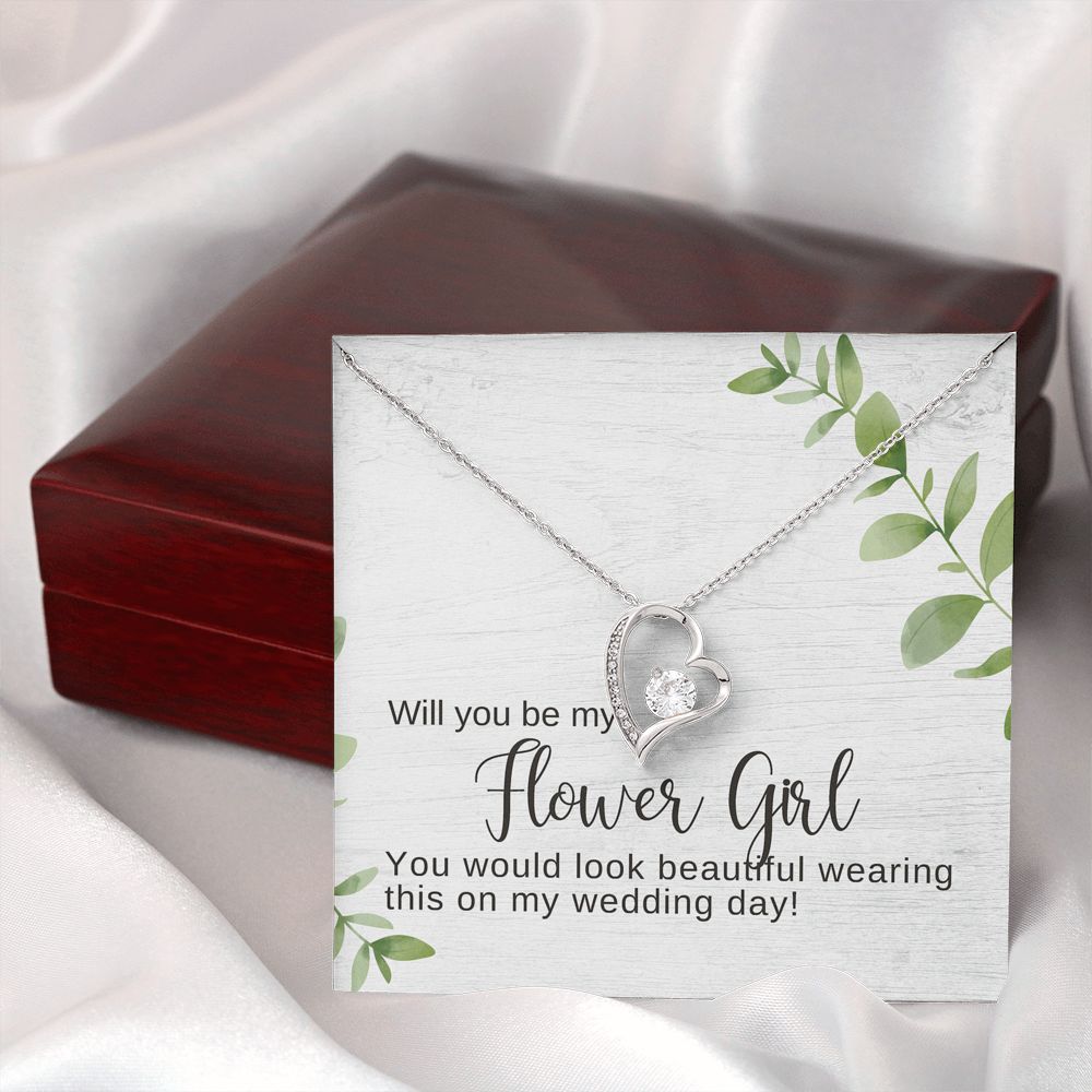 Flower Girl Proposal Necklace, Bridal Jewelry, Forever Love Pendant