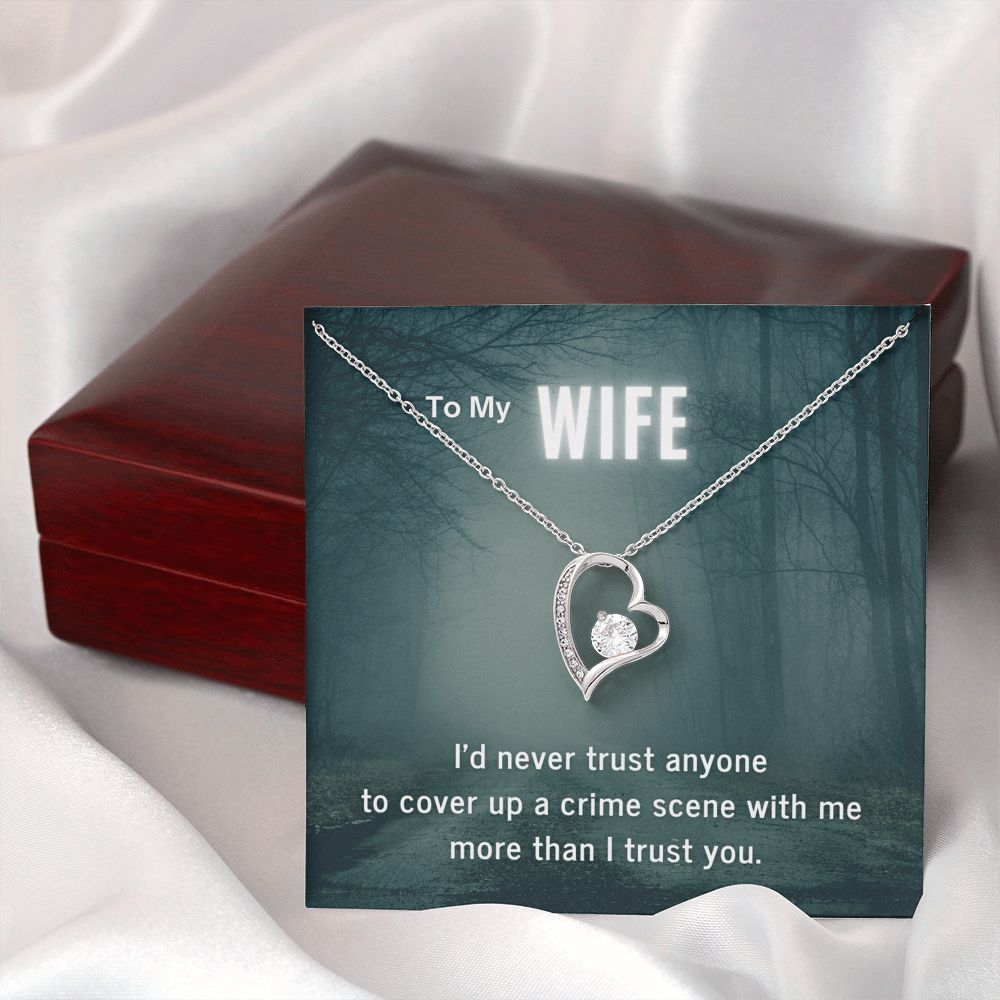 True Crime Junkie Gift for Wife Heart Pendant Necklace