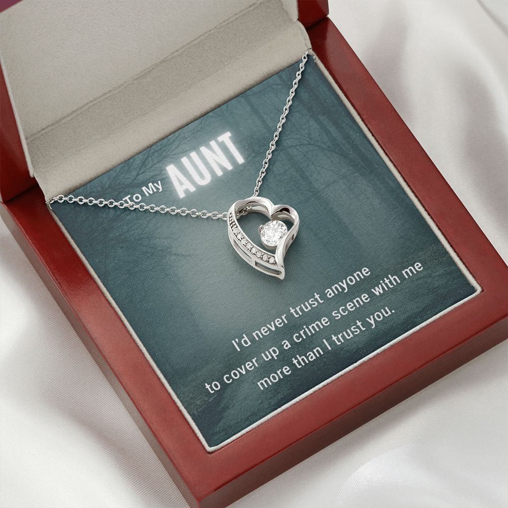 True Crime Junkie Gift for Aunt Heart Pendant Necklace