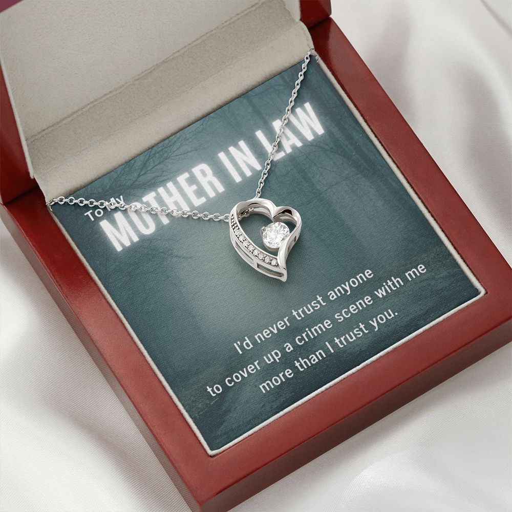 True Crime Junkie Gift for Mother In Law Heart Pendant Necklace