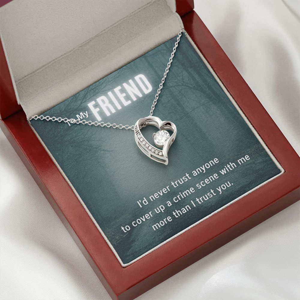 True Crime Junkie Gift for Friend Heart Pendant Necklace