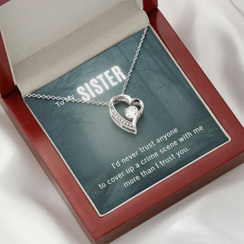 True Crime Junkie Gift for Sister Heart Pendant Necklace