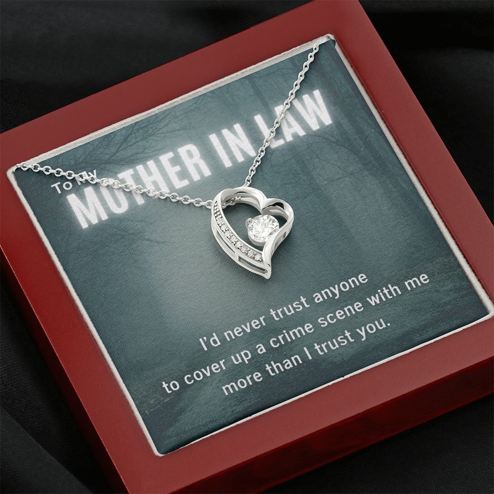 True Crime Junkie Gift for Mother In Law Heart Pendant Necklace