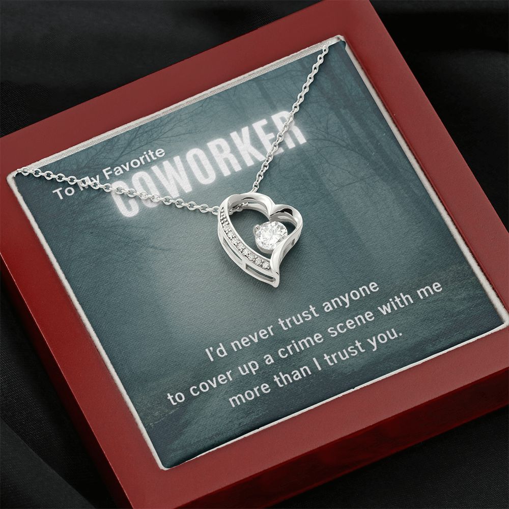 True Crime Junkie Gift for Coworker Heart Pendant Necklace