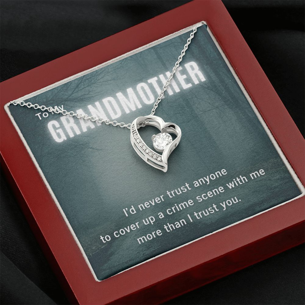 True Crime Junkie Gift for Grandmother Heart Pendant Necklace