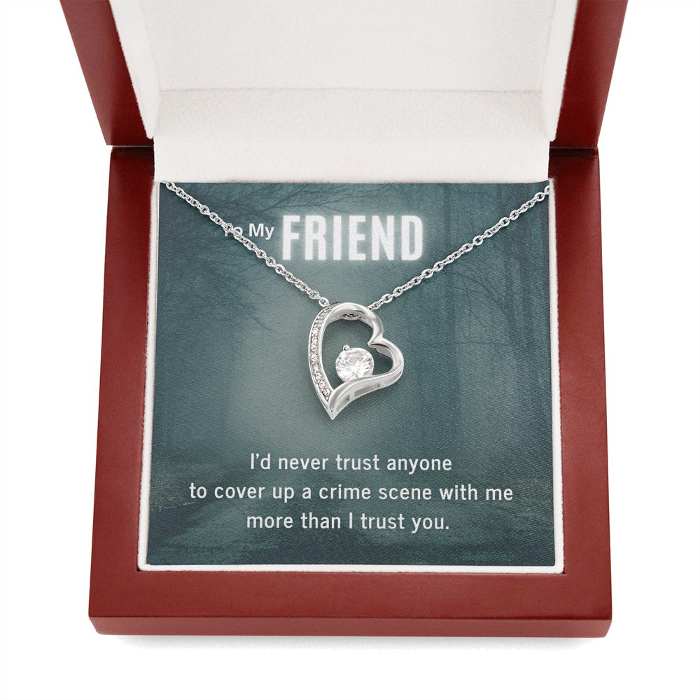 True Crime Junkie Gift for Friend Heart Pendant Necklace