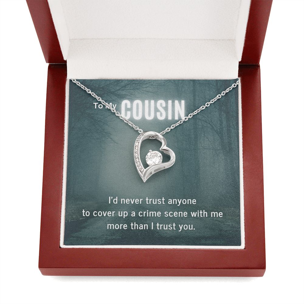True Crime Junkie Gift for Cousin Heart Pendant Necklace