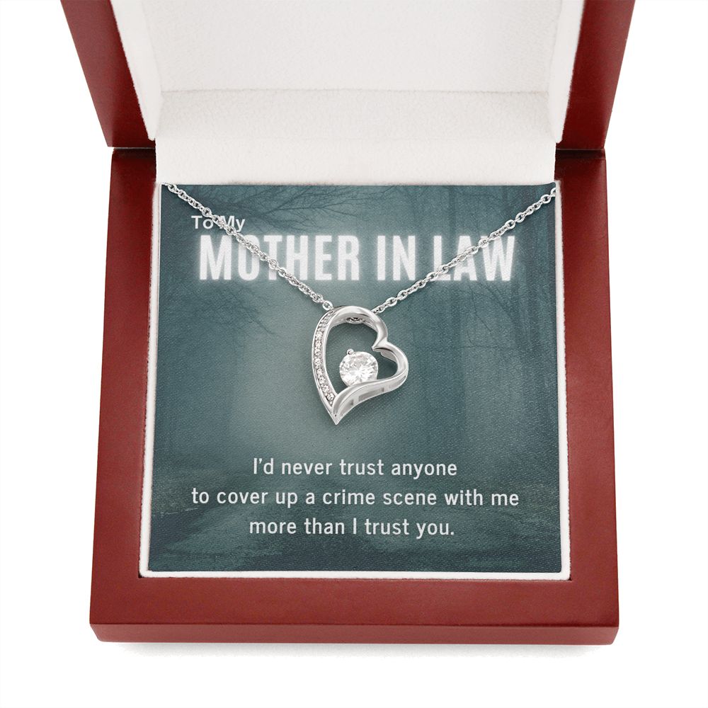 True Crime Junkie Gift for Mother In Law Heart Pendant Necklace