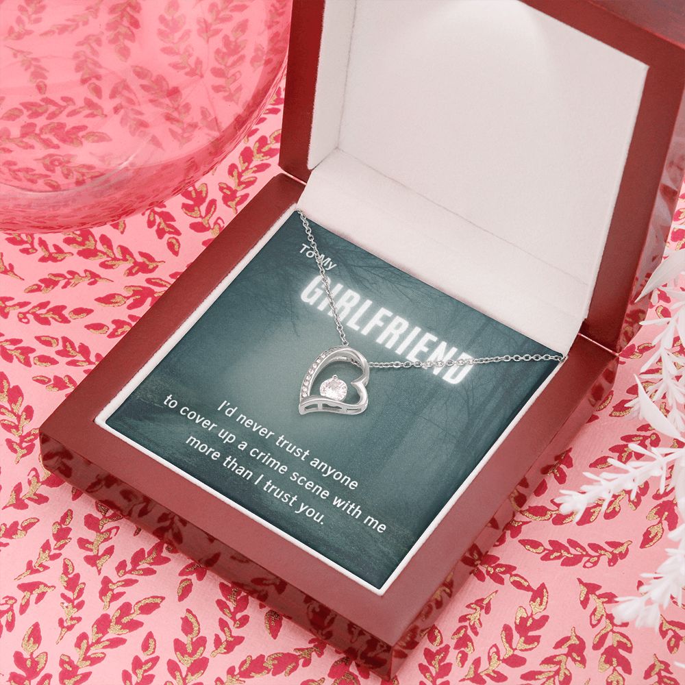 True Crime Junkie Gift for Girlfriend Heart Pendant Necklace