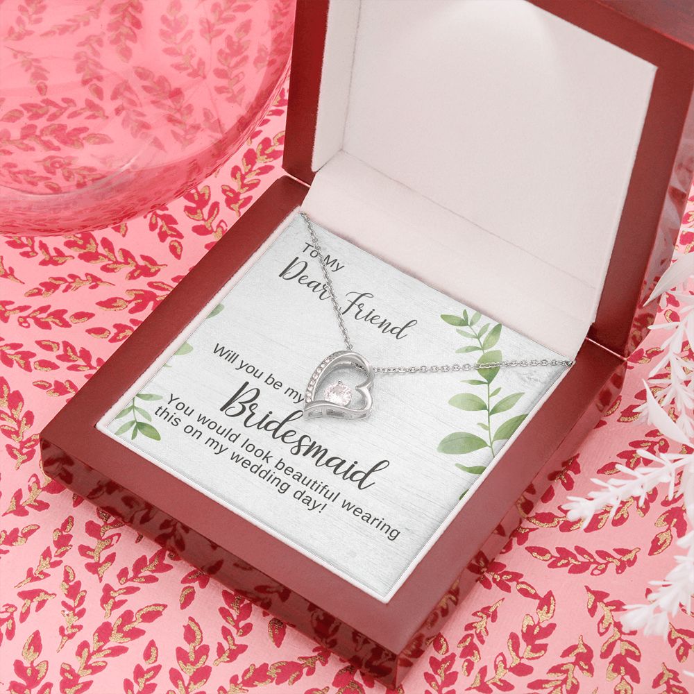 Friend Bridesmaid Proposal Necklace, Bridal Jewelry, Forever Love Pendant