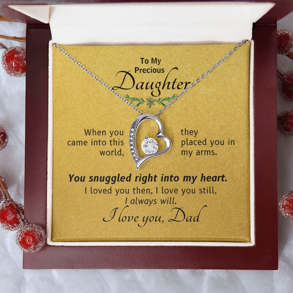 Forever Love Snuggled Into My Heart - Dad to Daughter Gift