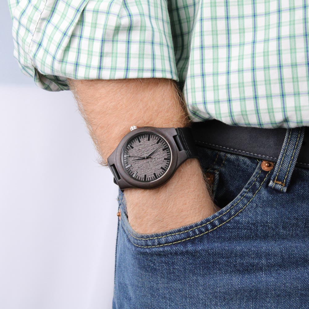 Engraved Wooden  Watch for A Dad With Sense of Humor