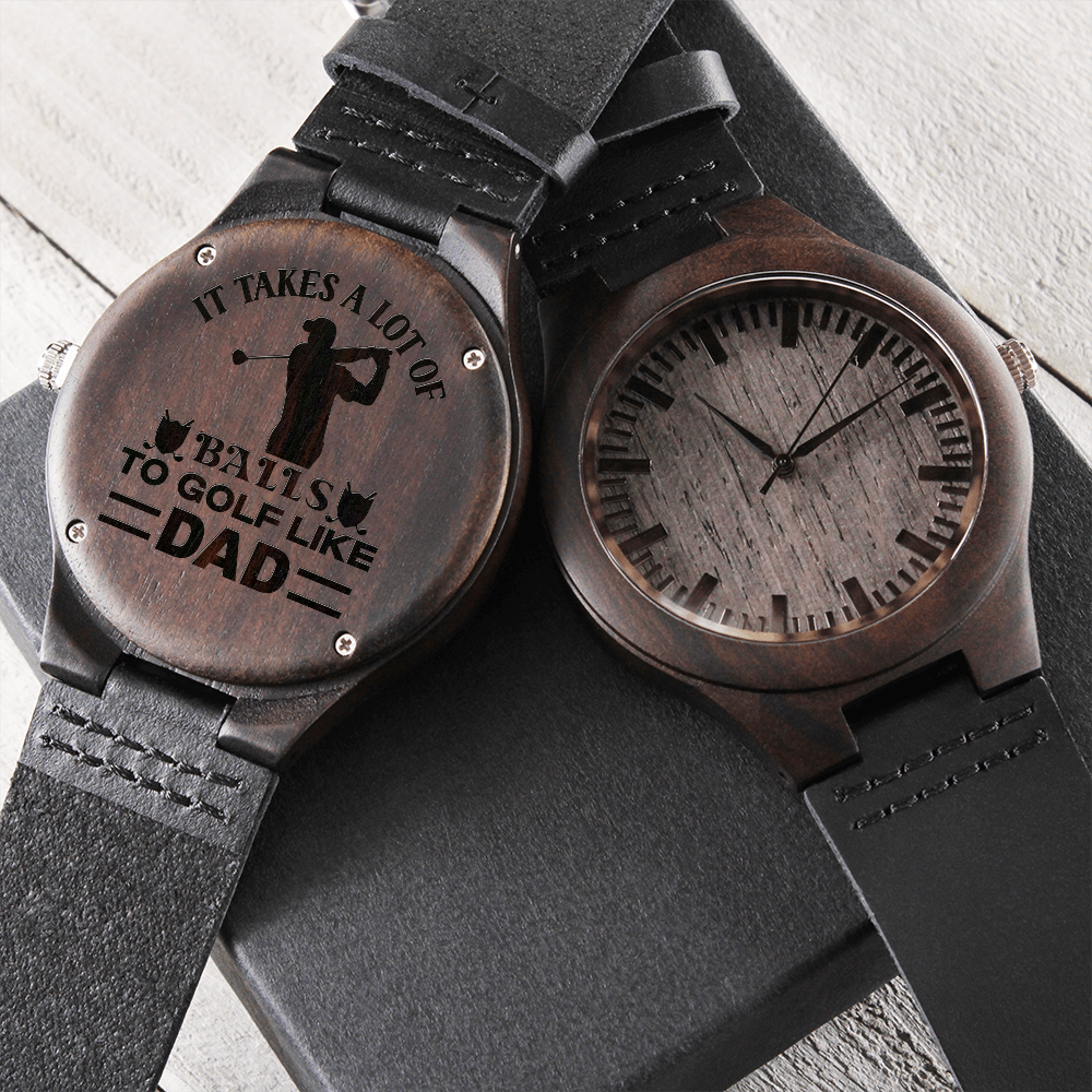 Engraved Wooden  Watch for A Dad With Sense of Humor