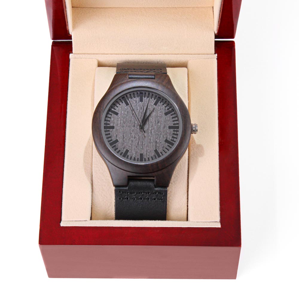 Engraved Wooden  Watch for A Dad With Sense of Humor