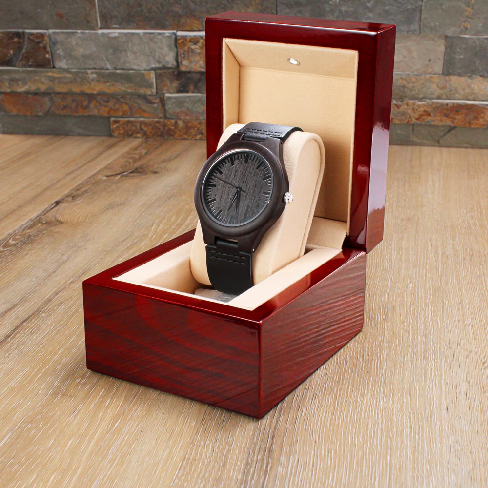 Engraved Wooden  Watch for A Dad With Sense of Humor
