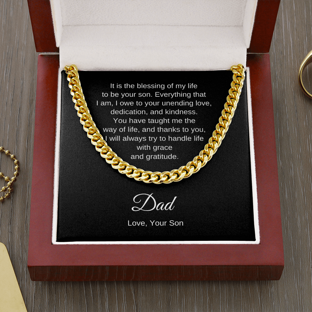 Gift for Dad from Son, Cuban Link Chain Necklace
