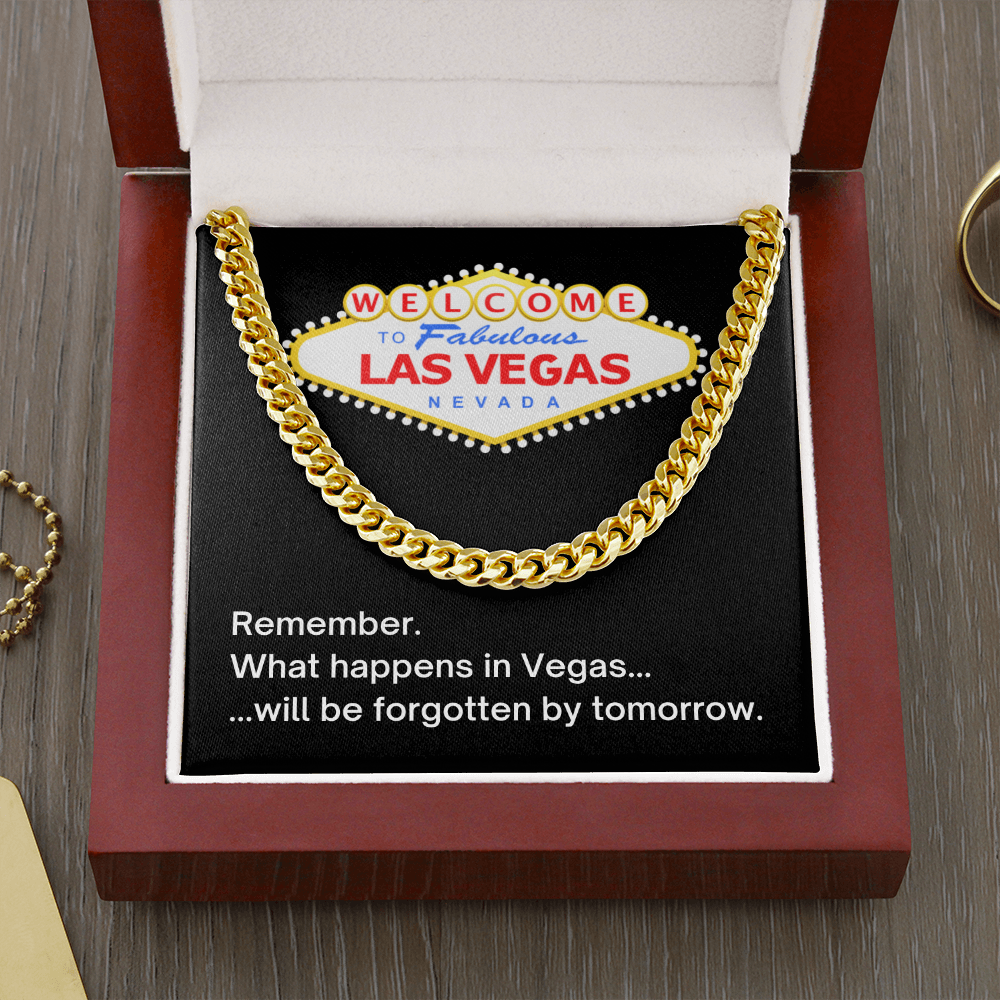 What Happens In Vegas, Cuban Link Chain Necklace Gift for Him