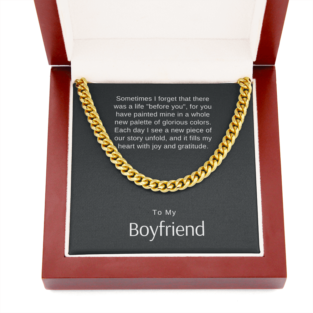 Boyfriend Gift, Cuban Link Chain Necklace