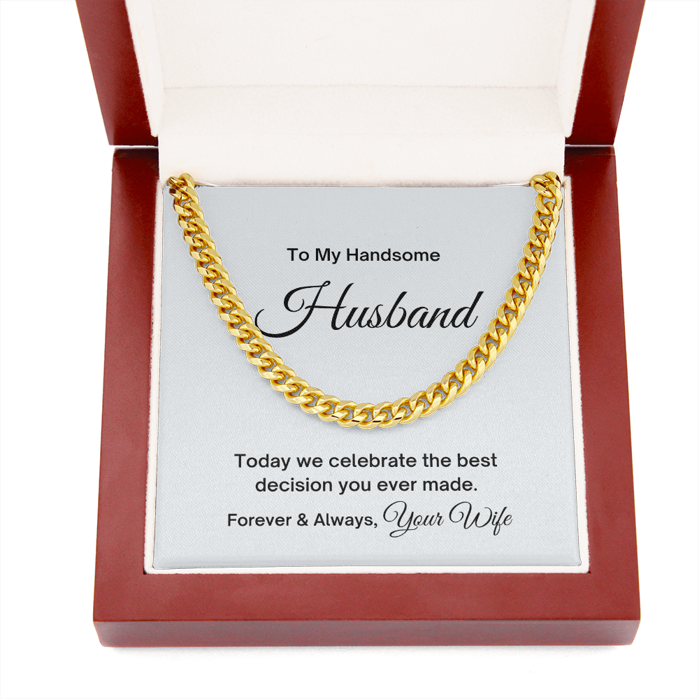 To My Handsome Husband, Our Cuban Link Chain Necklace