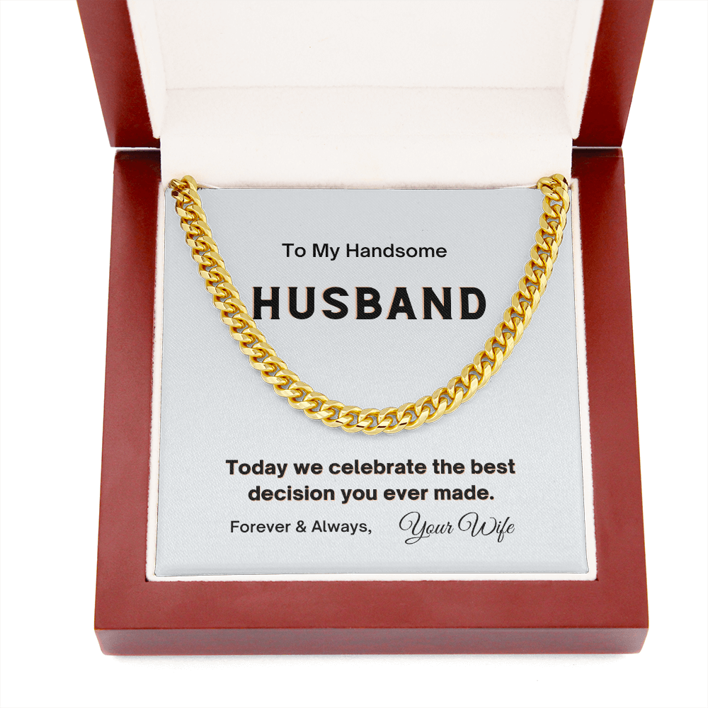 Funny Husband Gift, Husband Anniversary Gift, Valentines Day Gift for Husband, 1st Year Anniversary Gift for Husband - Cuban Link Chain Necklace