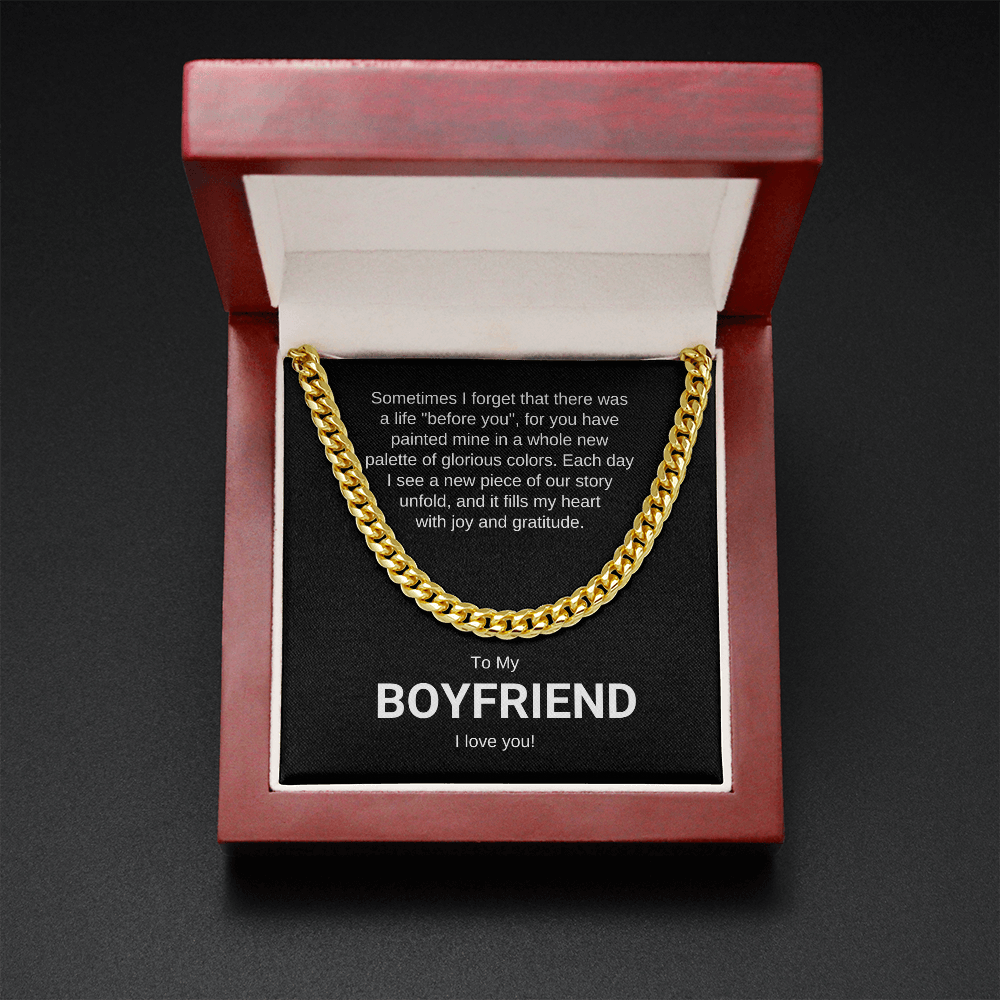 Boyfriend Gift, Cuban Link Chain Necklace