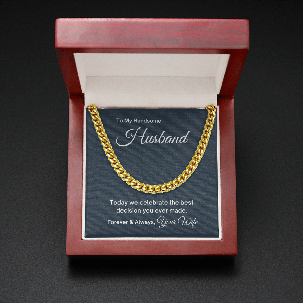For Him - The Best Decision He Ever Made, Link Chain Necklace
