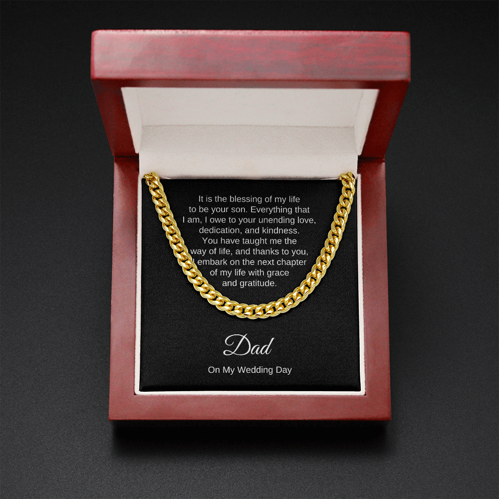 Father of the Groom Gift from Son, Cuban Link Chain Necklace