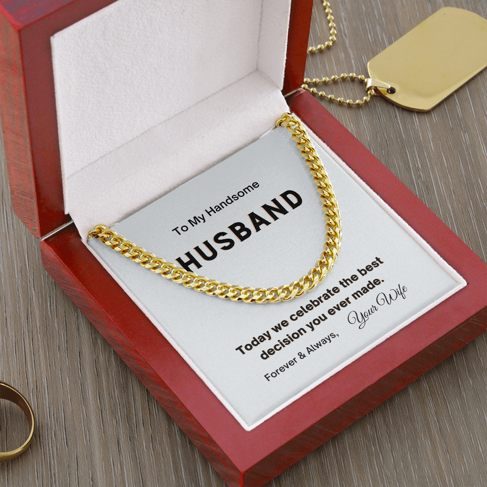 Funny Husband Gift, Husband Anniversary Gift, Valentines Day Gift for Husband, 1st Year Anniversary Gift for Husband - Cuban Link Chain Necklace