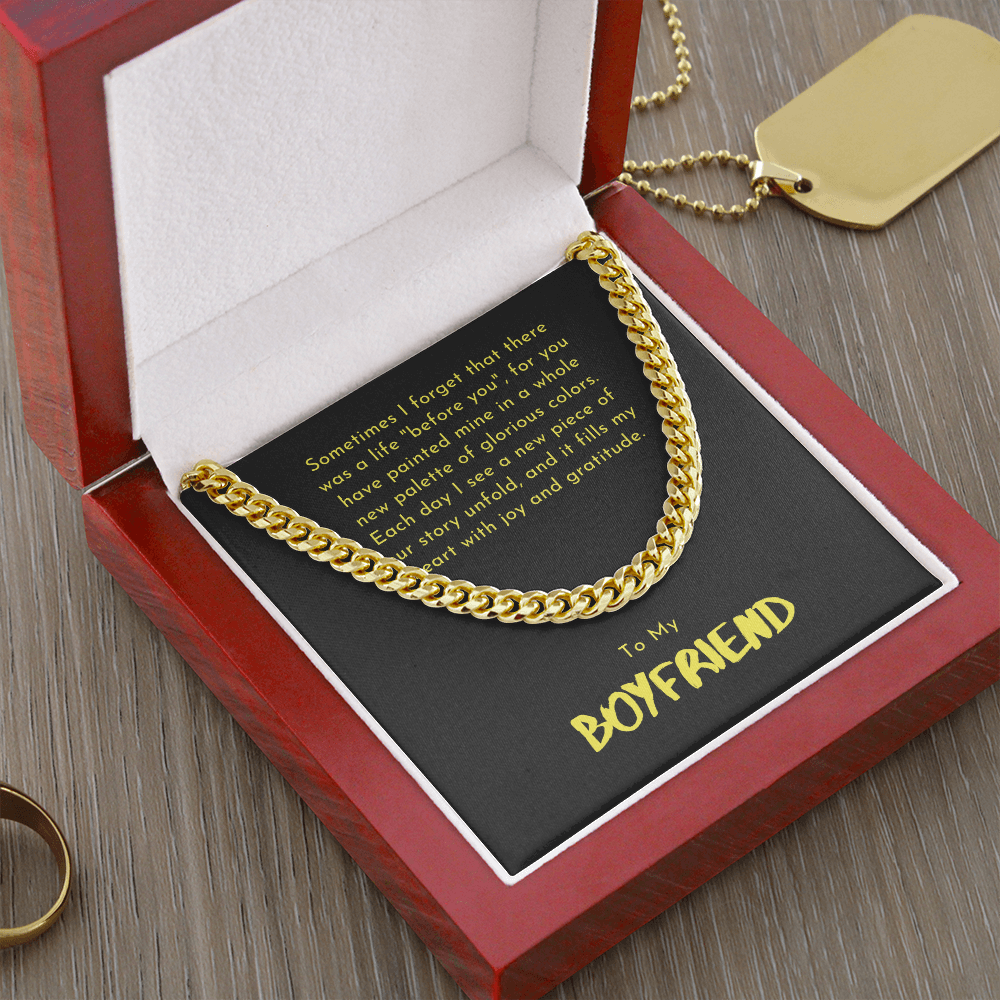 Boyfriend Gift, Cuban Link Chain Necklace
