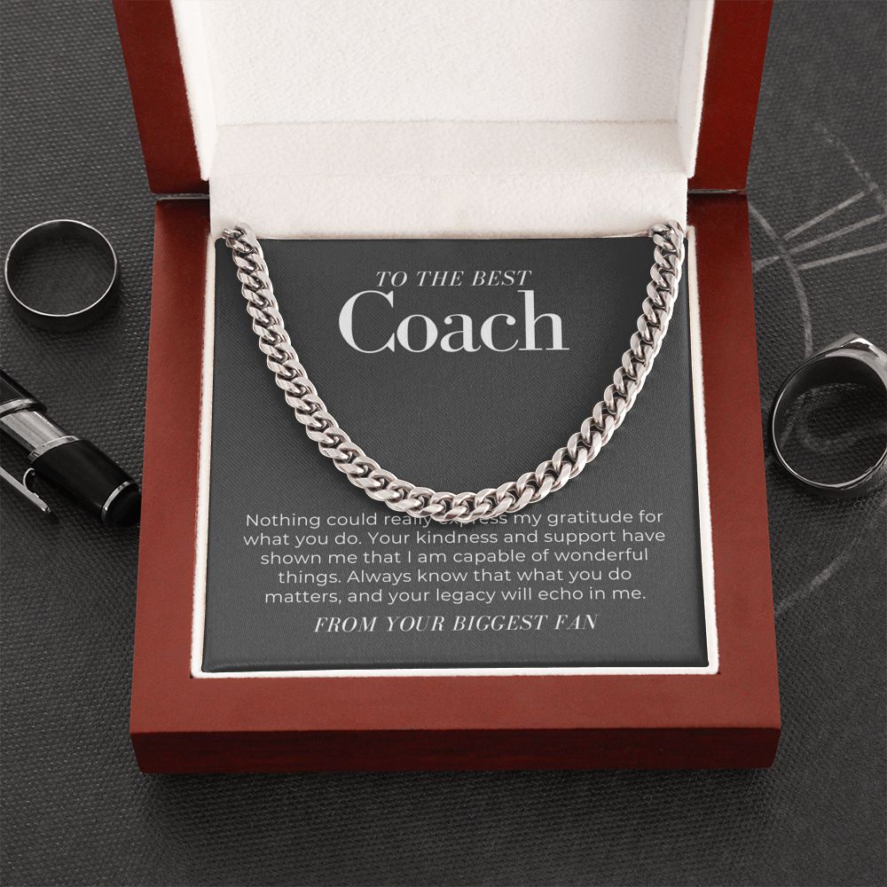 To the Best Coach, Men's Cuban Necklace