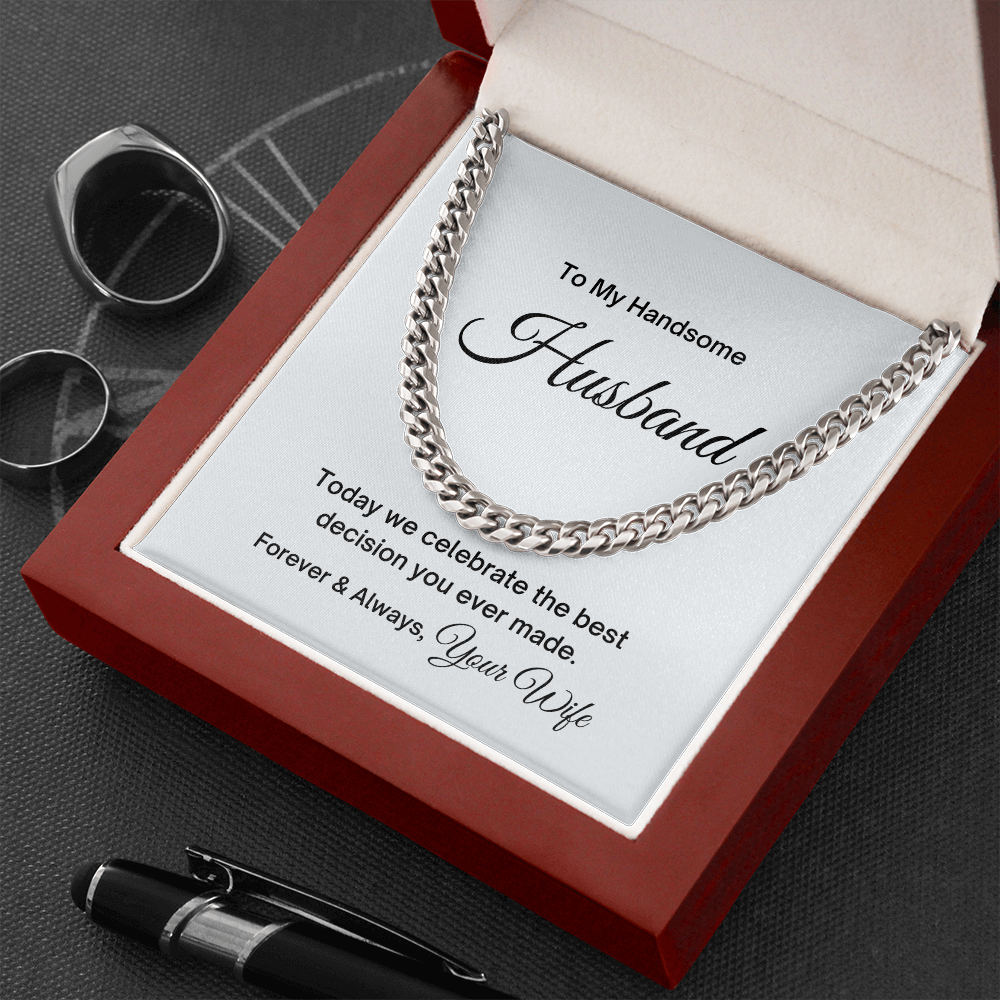 To My Handsome Husband, Our Cuban Link Chain Necklace