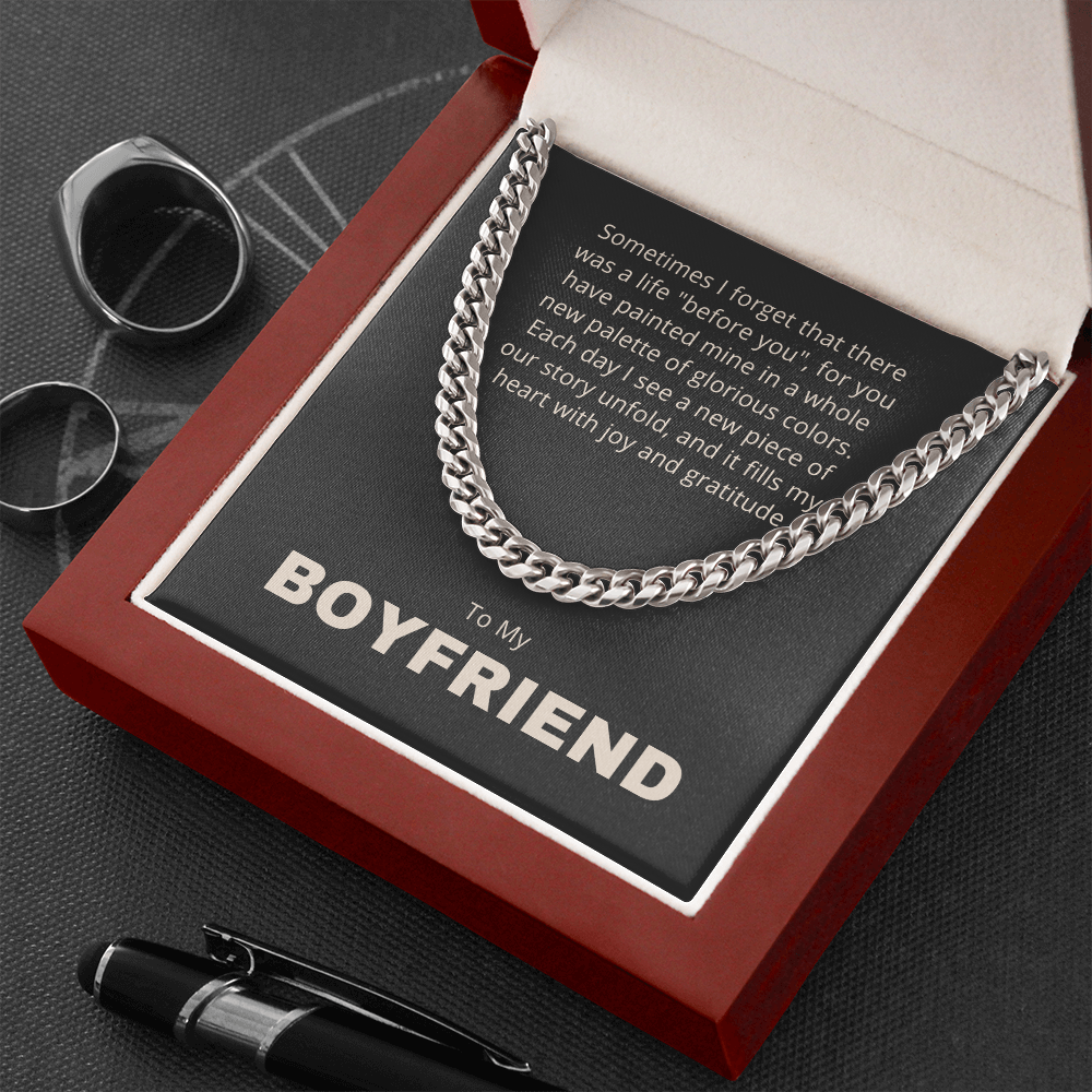 Boyfriend Gift, Cuban Link Chain Necklace