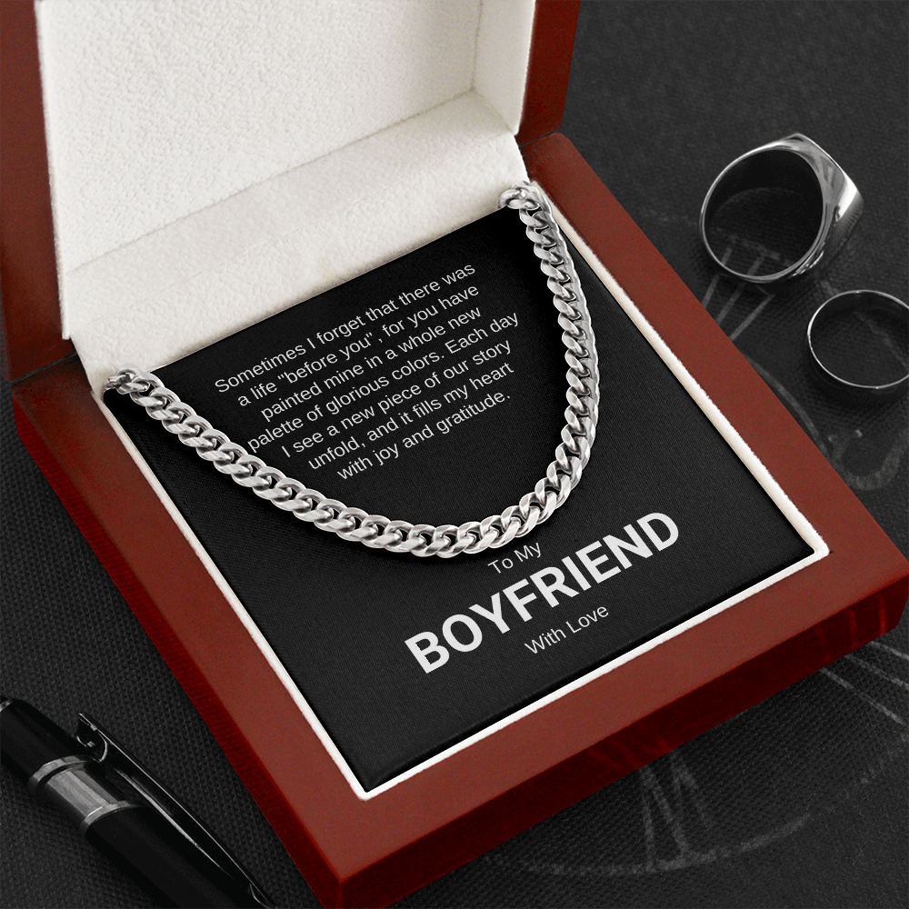 Boyfriend Gift, Cuban Link Chain Necklace