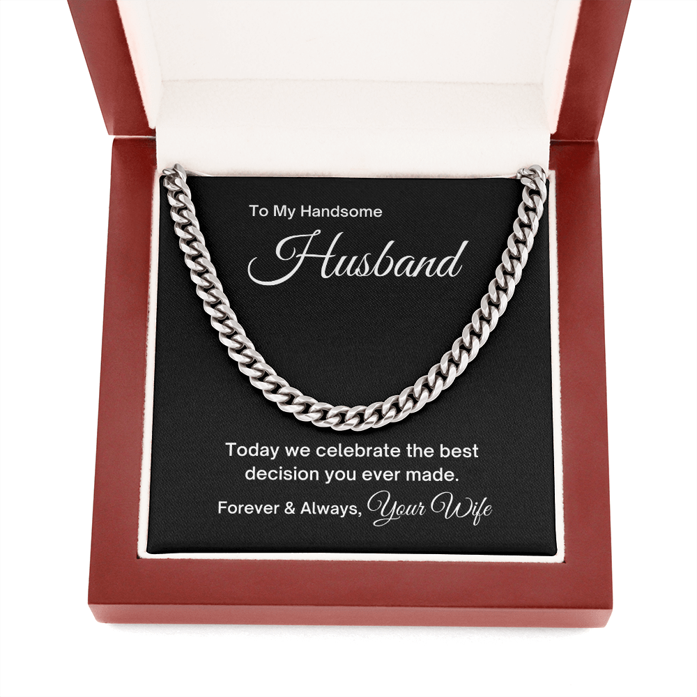 Anniversary Gift for Husband, Valentine's Day Gift for Husband, Biker Gifts for Him, Cuban Link Chain Necklace
