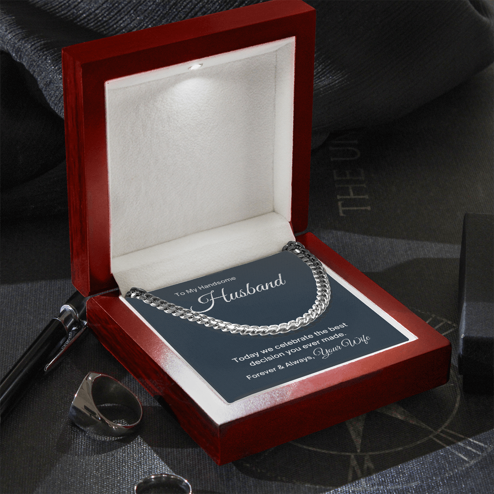 For Him - The Best Decision He Ever Made, Link Chain Necklace