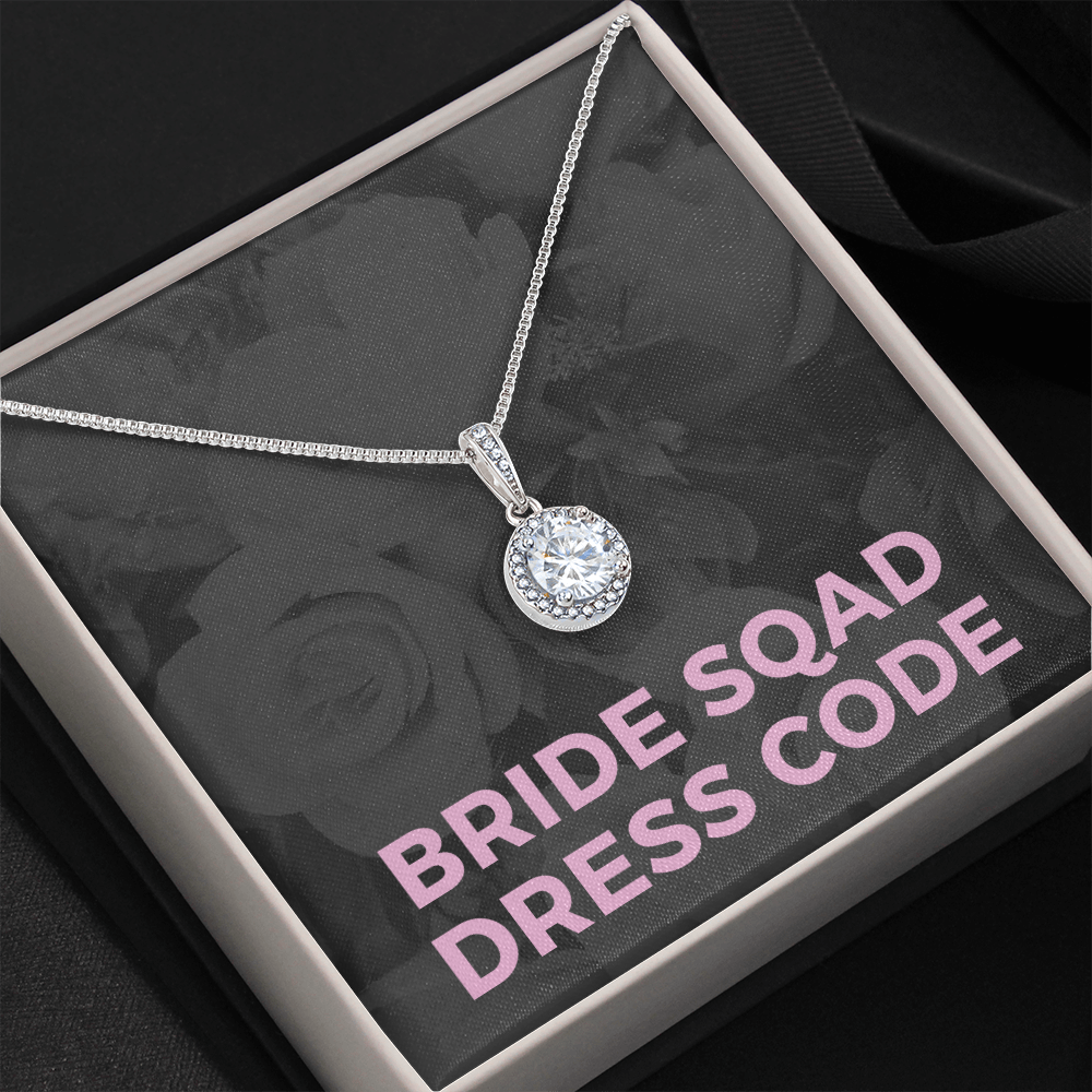 Bride Squad Dress Code, CZ Bridal Party Necklace, Bridesmaid