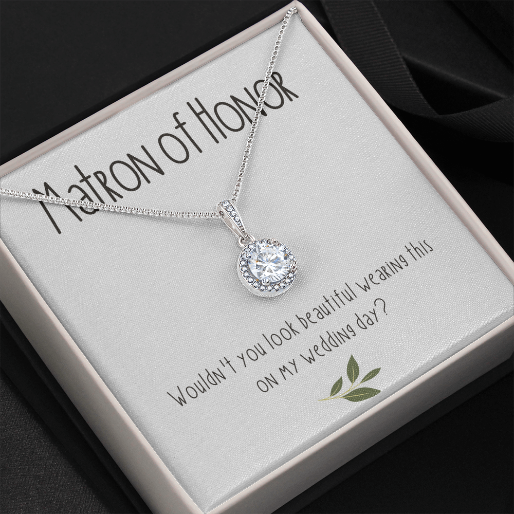 Matron of Honor Gift, CZ Pendant Necklace