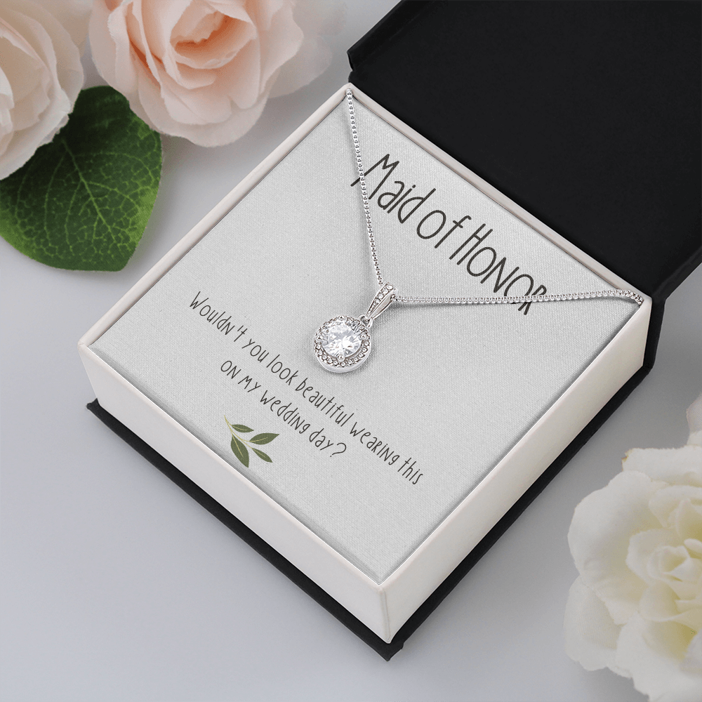 Maid of Honor Gift, CZ Pendant Necklace
