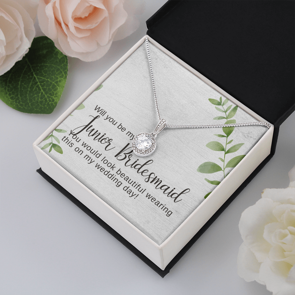 Junior Bridesmaid Proposal Gift, CZ Pendant Necklace