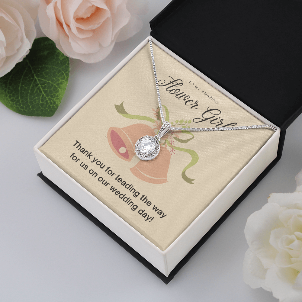 Flower Girl Thank You Gift, CZ Pendant Necklace