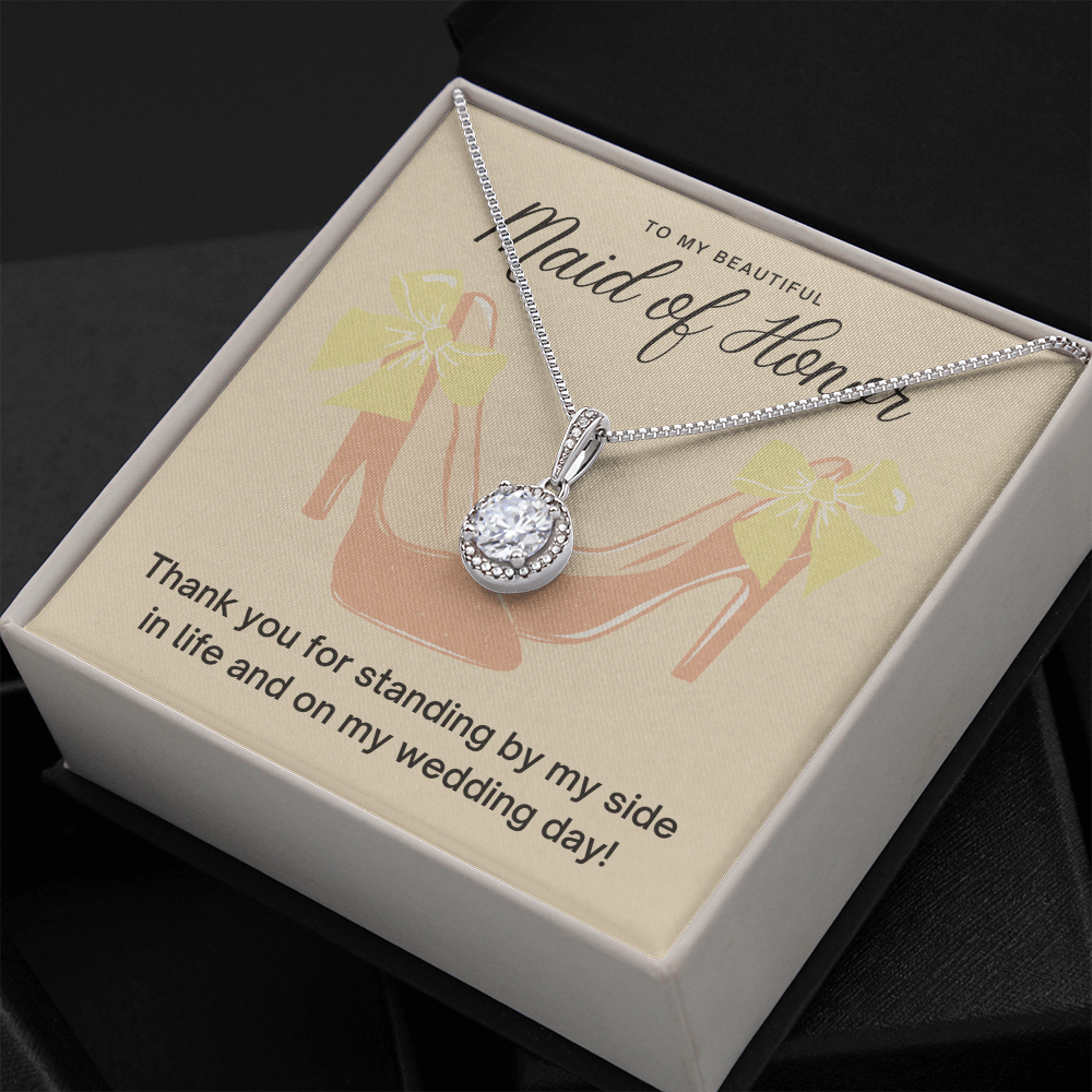 Maid of Honor Thank You Gift, CZ Pendant Necklace