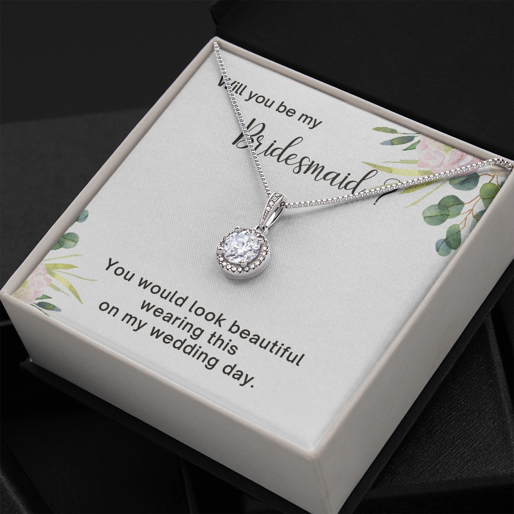 Bridesmaid Proposal Gift, CZ Pendant Necklace