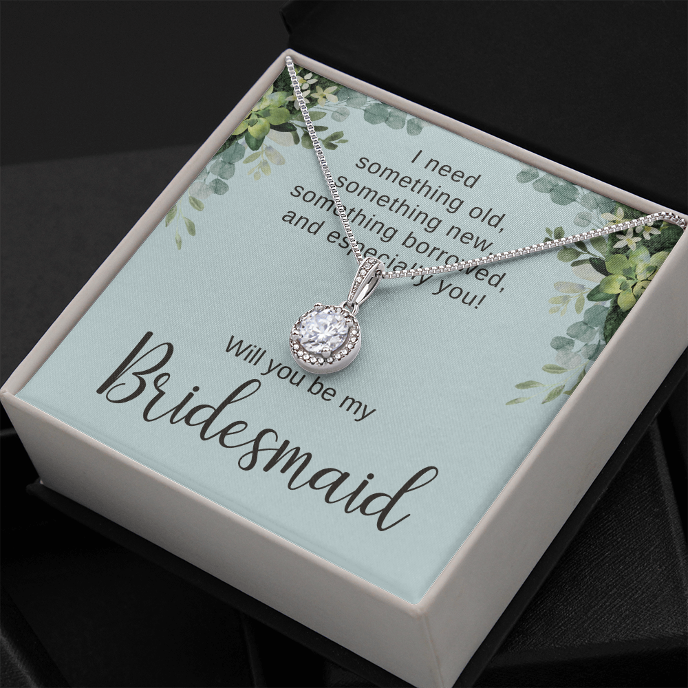 Bridesmaid Proposal Gift, CZ Pendant Necklace