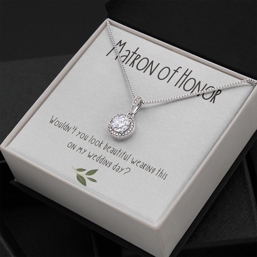 Matron of Honor Gift, CZ Pendant Necklace