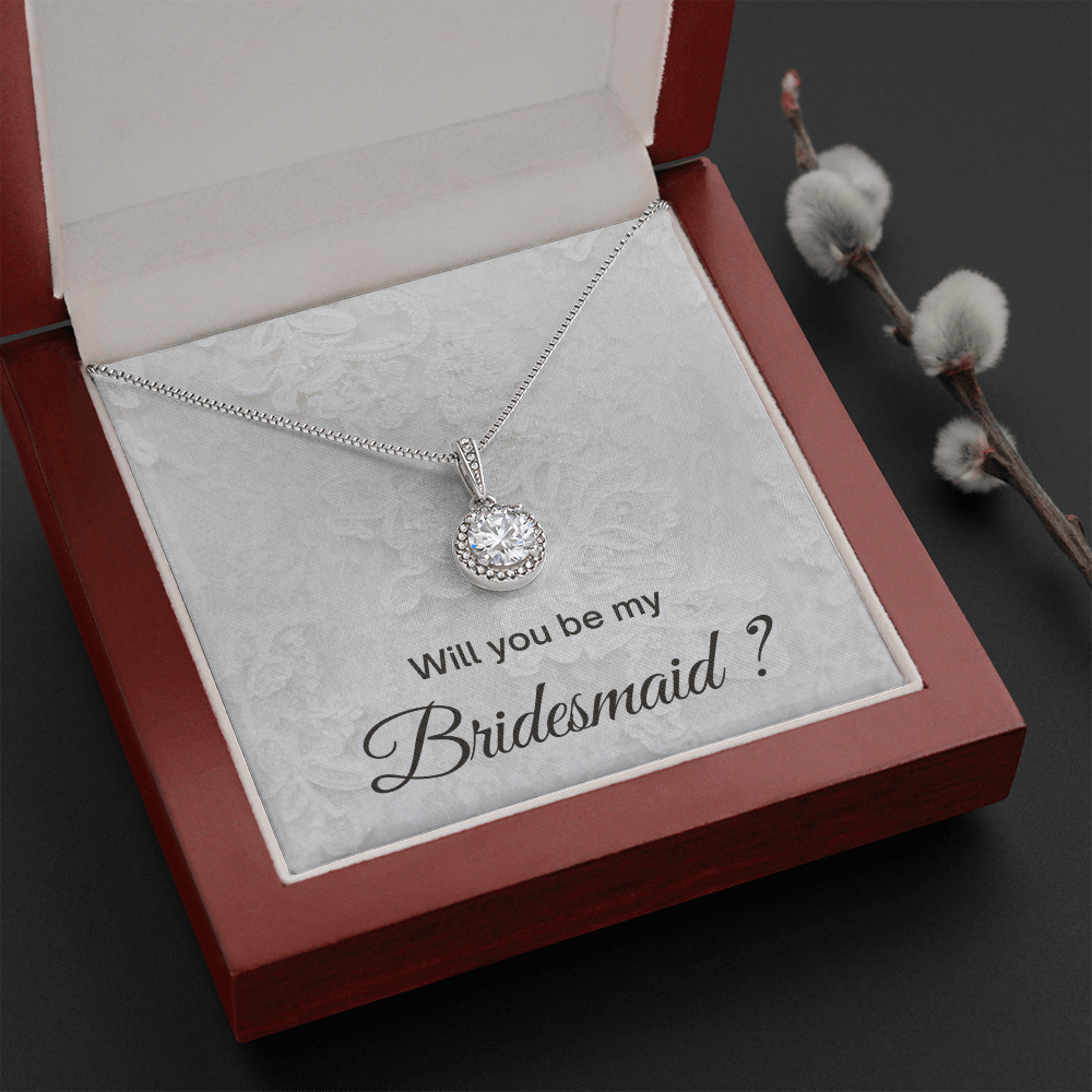 Bridesmaid Proposal Gift, CZ Pendant Necklace