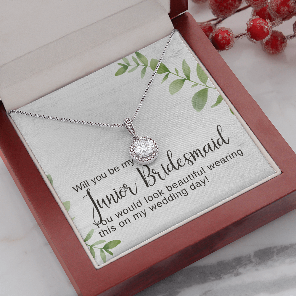 Junior Bridesmaid Proposal Gift, CZ Pendant Necklace